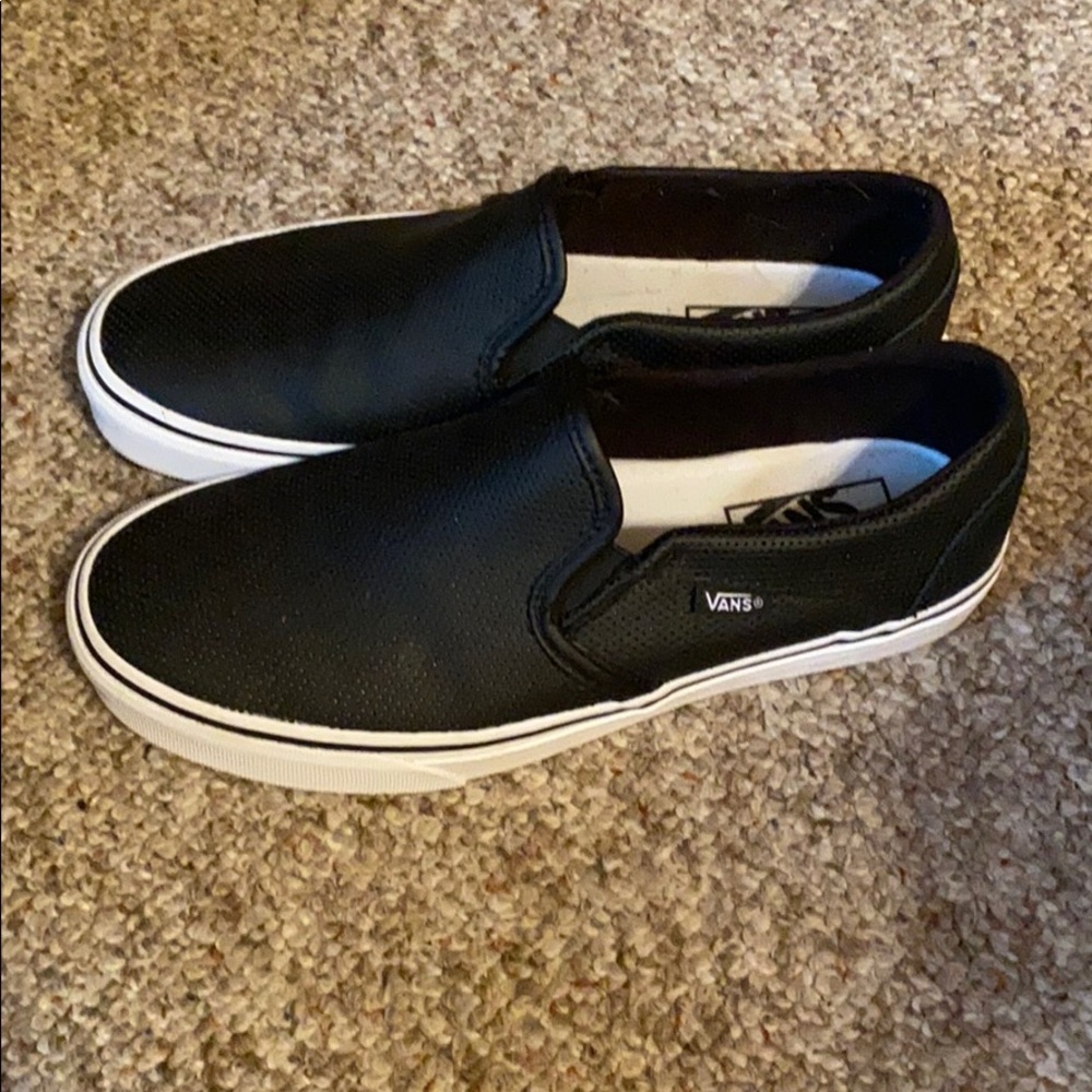 Vans black slip on